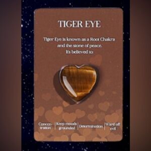 Natural heart shaped healing worry gemstone Tiger Eye balance meditation‎ small